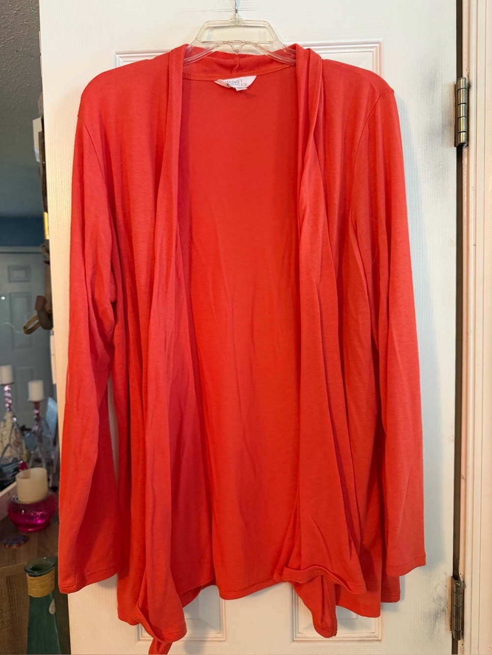 Market & Spruce Coral Red Knit Top